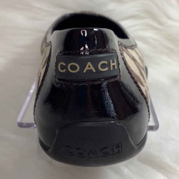 LIKE NEW COACH "True" Brown Signature and Patent Leather Ballet Flats - Picture 14 of 15